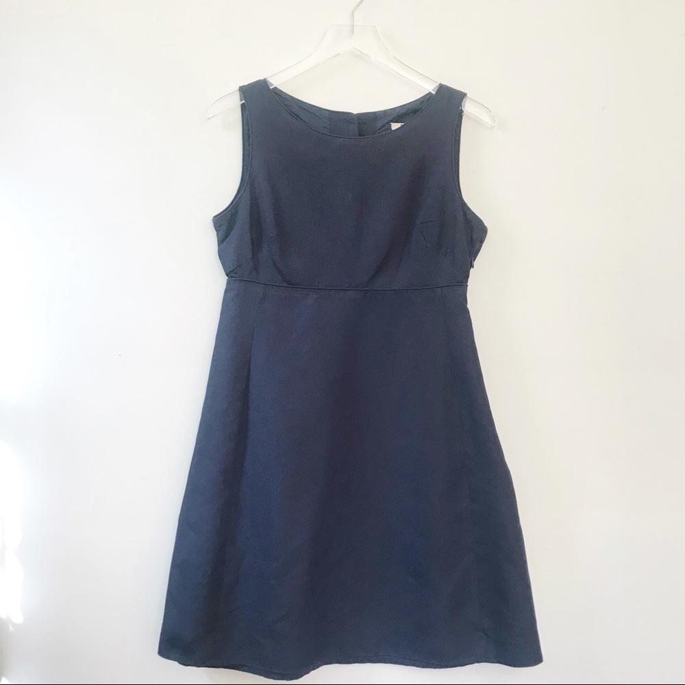 J. Crew Navy A-Line Fit and Flare Button-Up Dress